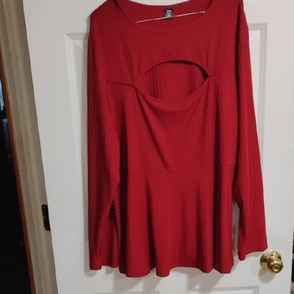 SHEIN Scarlet Cutout Blouse